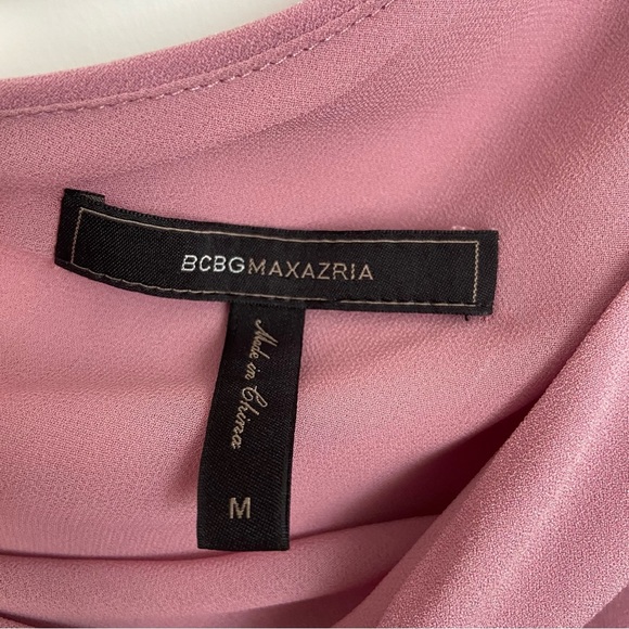 Bcbg maxazria pink one shoulder blouse with tie med - Picture 9 of 9